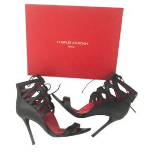 Charles Jourdan 💋 Lace-up Black Heels US 8